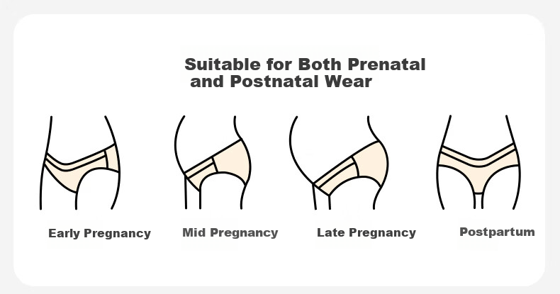 Shiyuejiejing Maternity Underwear, Low-Rise Cotton, for Early And Late Pregnancy, Postpartum Belly Support Panties, 4-Pack, XXL Size 10