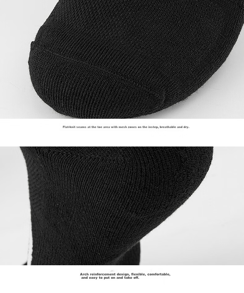 The North Face Mid-Calf Sports Socks Unisex Outdoor Breathable 3-Pack 8AMY Black/White/Gray/3G7 M 2