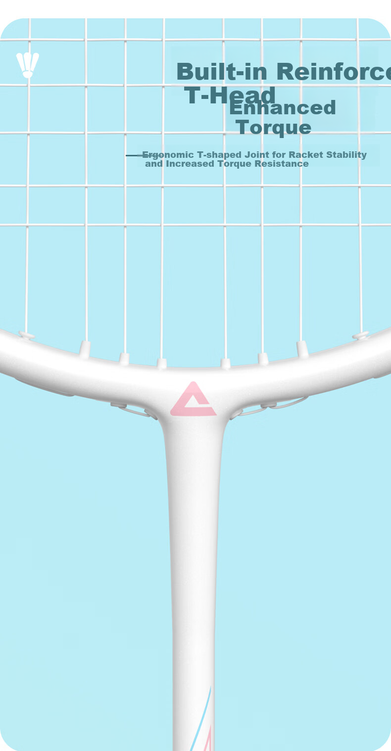 PEAK Badminton Racket, Professional-Grade Ultra-Light Carbon Aluminum, for Adults, Students And Children, Shiguang Pair Set, White And Blue 2