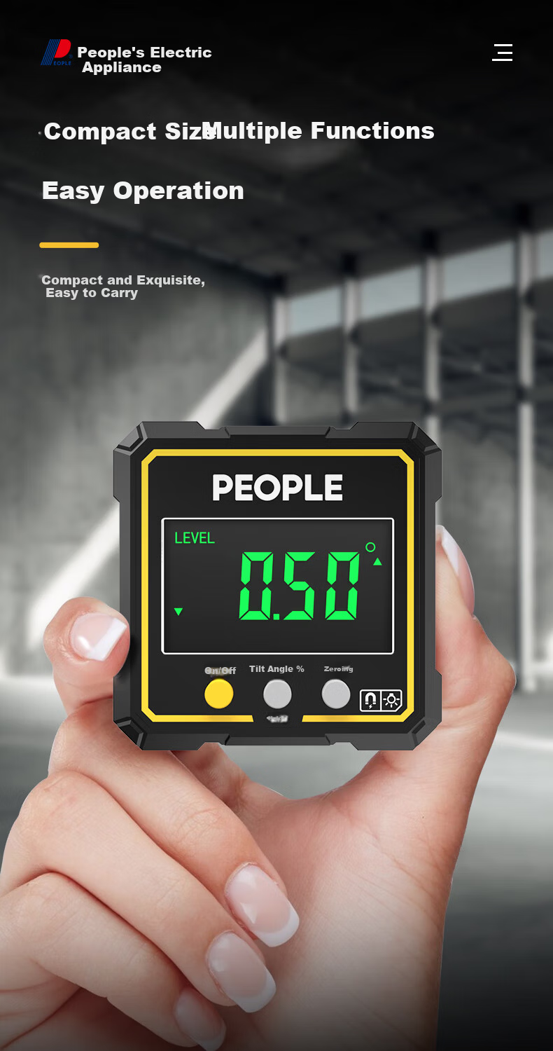 People's Digital Inclinometer Box Electronic Digital Level with Magnetic Angle Meter Slope Gradient Ruler RE-DIM032S 9