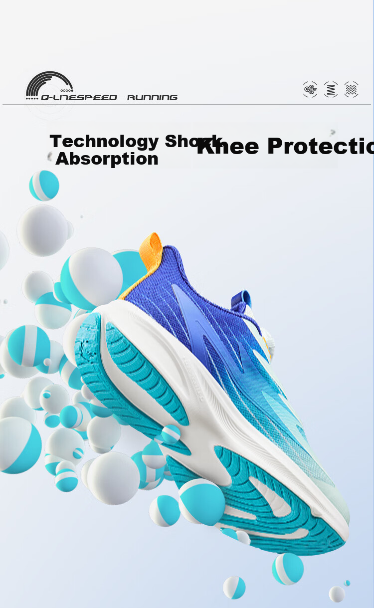 QIAODAN Boys' Running Shoes, Children's Spring And Autumn Lightweight Sports Shoes, Rotary Buckle Kids' Shoes, Monsoon Blue/smart Blue, Size 41 11