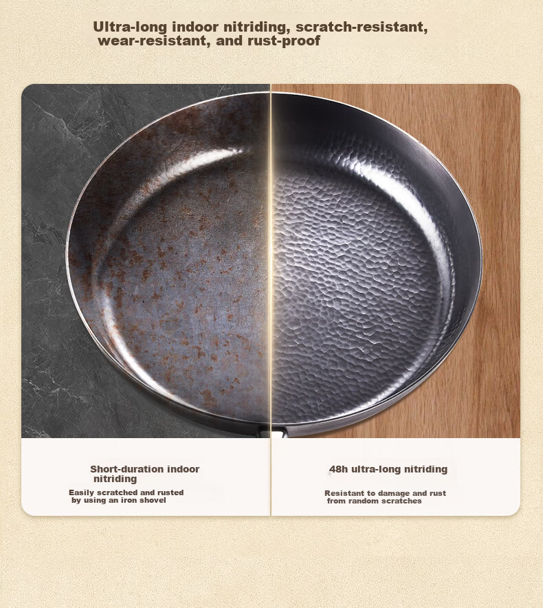 Royalstar Zhangqiu Handmade Forged Non-Stick Frying Pan Steak Pan Gas Stove Open Flame Special 26cm 9