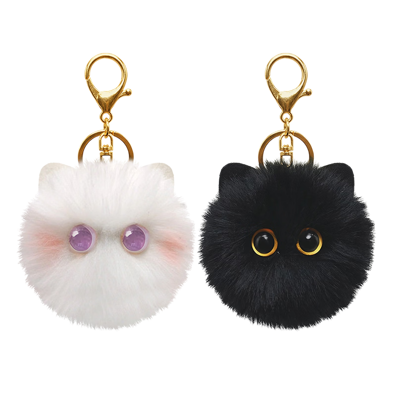 Hushi Xiaobao Blush Cat Plush Ball Doll Cute Plush Toy Backpack Keychain Pendant for Women Bags