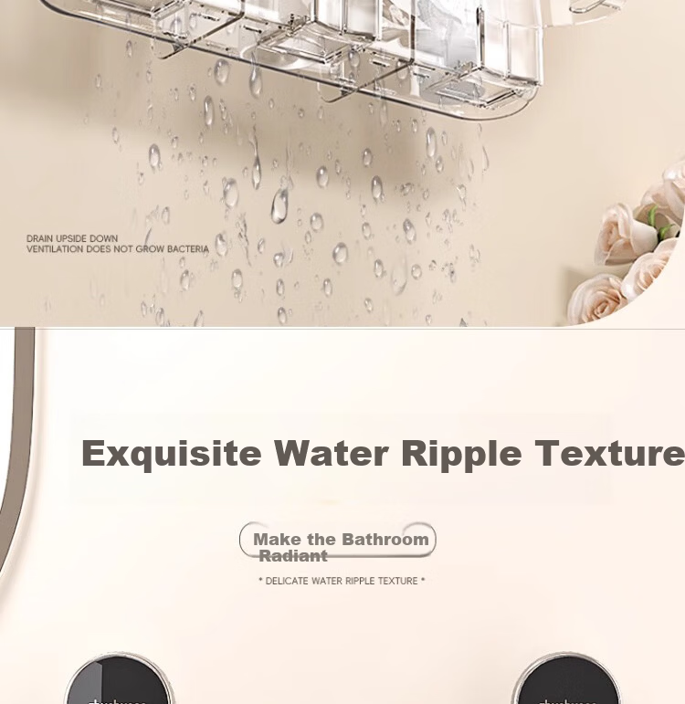 Jialifang Suction Cup Toothbrush Holder, No Drilling Required, Mouthwash Cup, Toothbrush Cup, Wall-Mounted Bathroom Storage Rack 5