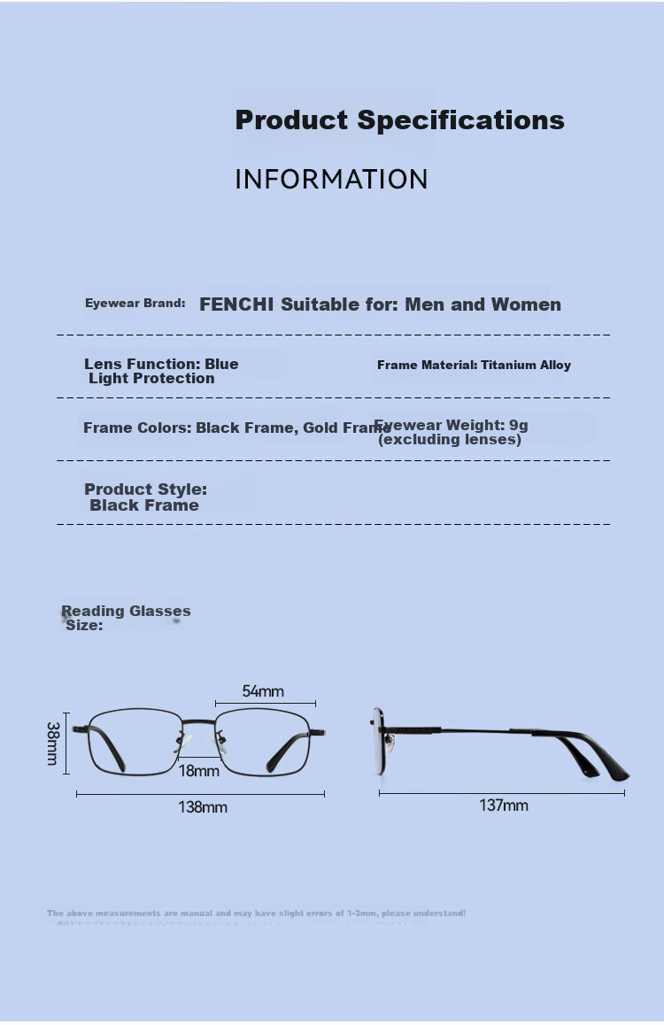 Fenchi Reading Glasses for Men And Women, Natural Crystal Lenses, Wear-Resistant, Ultra-Light Memory Titanium Frame, Business And Fashionable Presbyopic Glasses 12