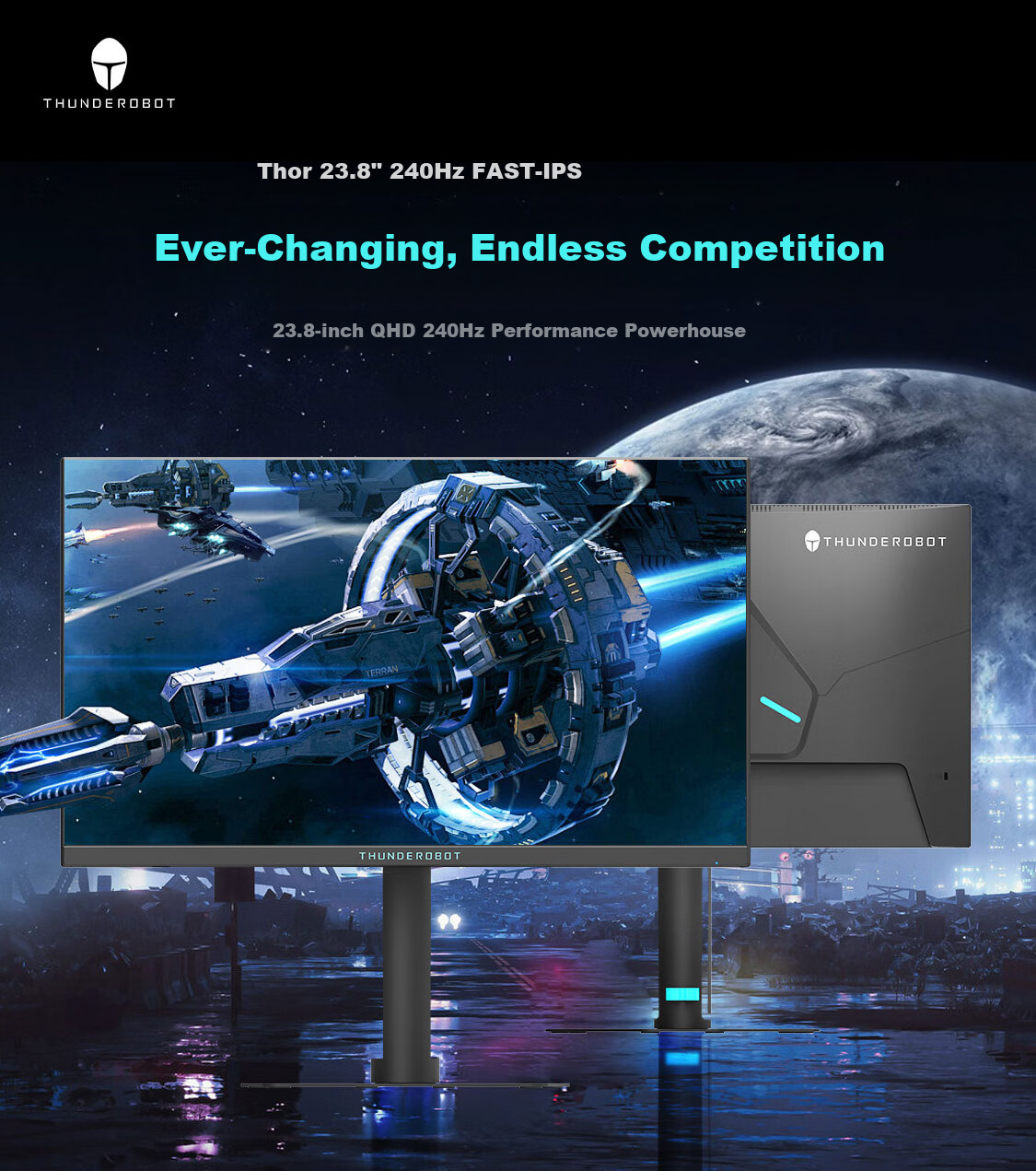 ThundeRobot Black Warrior 23.8-inch 2K 260Hz Gaming Monitor Upgraded Fast IPS Low Blue Light HDR 500nit High Brightness JQ24F260 1