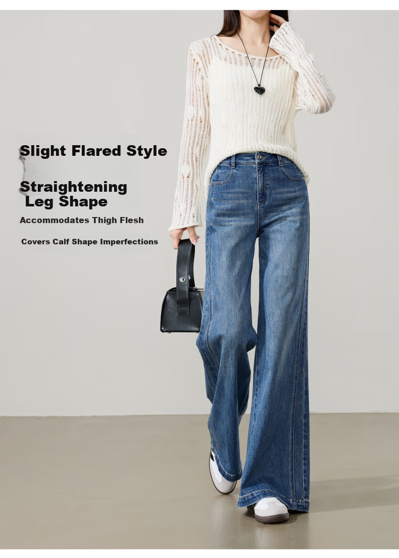 ESE-Y Golden Ratio Flared Jeans for Women 26 Spring New Slim Fit Stretch Cotton Flared Pants Black 25 11