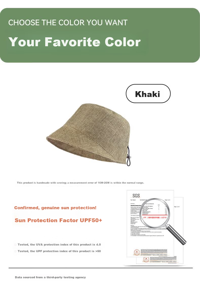 FitonTon Women's Summer Sun Protection Hat UV Protection Travel Simple Bucket Hat Face Shield Anti-Sunburn 8