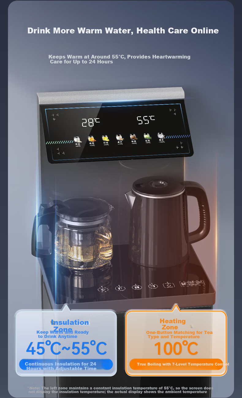 Meiling Tea Bar Machine Home Living Room Barrel Bottom Tea Bar Cabinet Intelligent Anti-Overflow Electric Kettle Office Standing Water Dispenser Sprinkler Tea Brewing MY-A151 Small Fountain MAX2.0 3