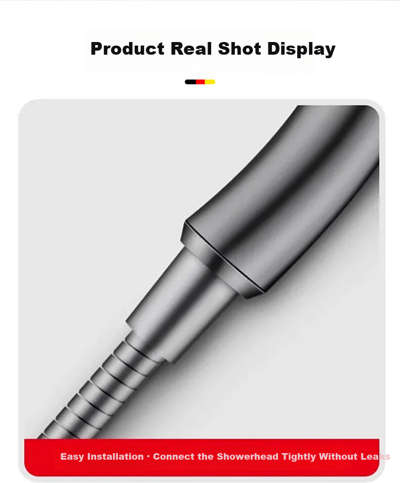 HOMK [Germany] Adjustable Elbow Shower Head Set with Pressurized Top Spray Handheld Shower Head 13