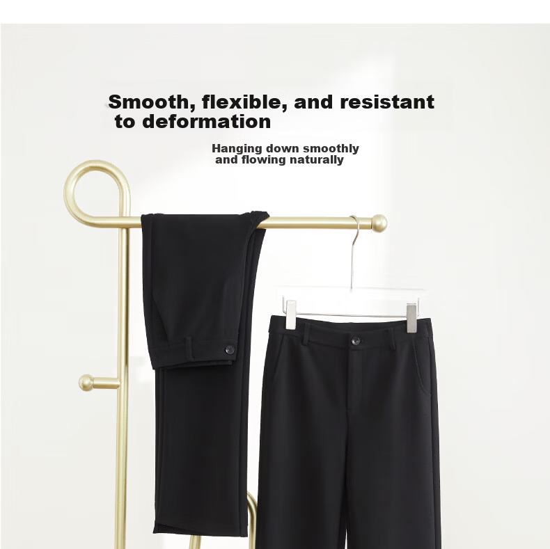 ESE-Y Women's Micro Flared Pants 2026 Spring New High Waist Slim Fit Draped Stretch Office Trousers Midnight Black 30S 12