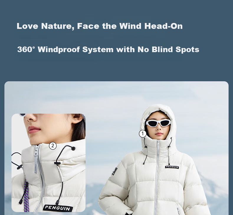 Penguin Camel Collaboration "Thermal" Unisex Outdoor Thickened Hooded Down Jacket M34CR07725 18