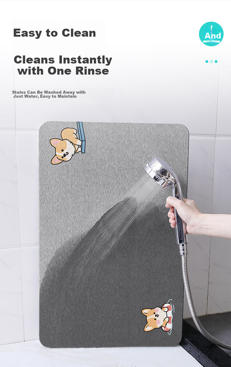 Dajiang Hard Diatom Mud Water-Absorbent Bath Mat Non-Slip Bathroom Door Toilet Floor Mat 39x60cm 8