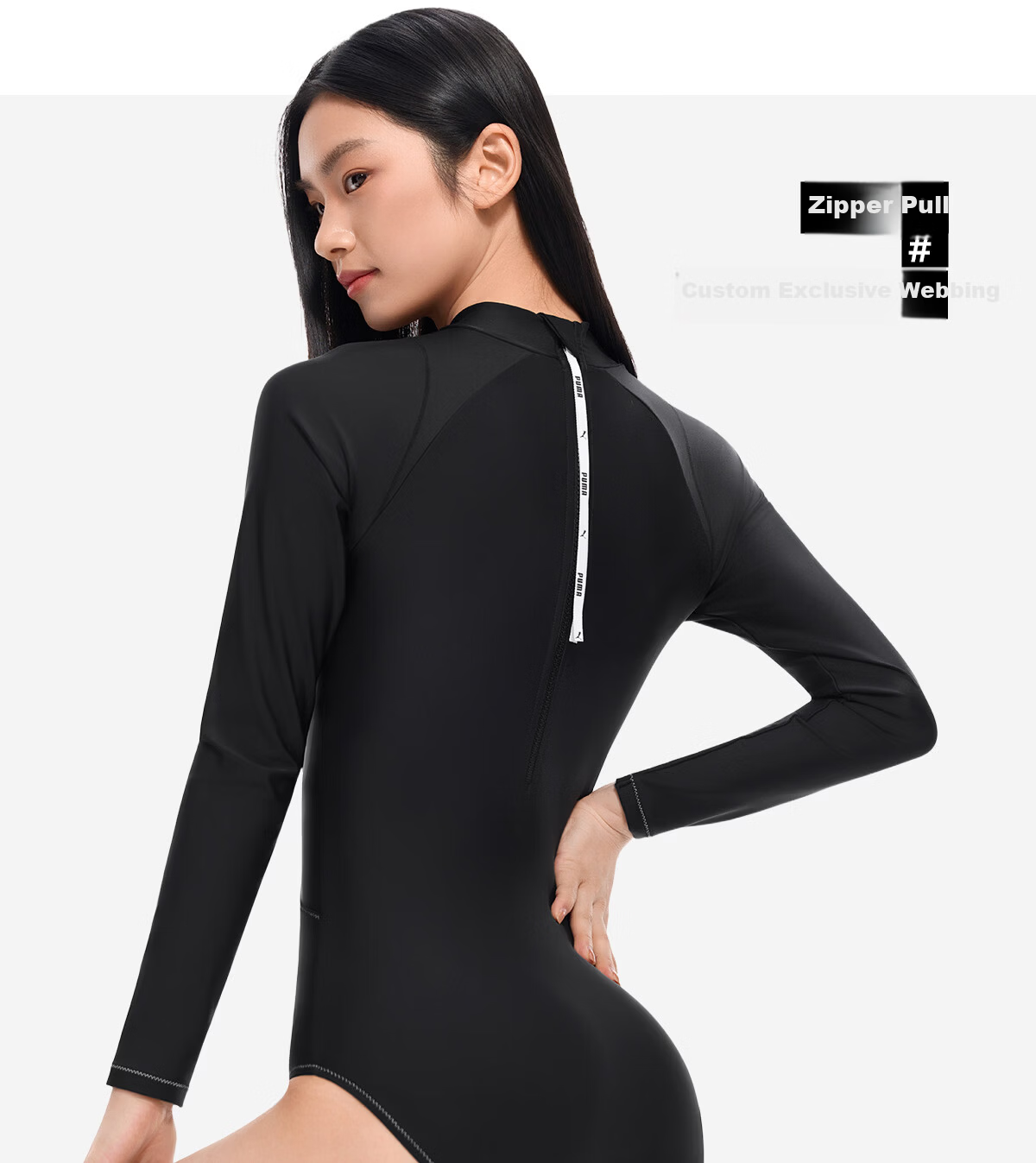 PUMA Women's One-Piece Swimsuit High Neck UV Protection Antibacterial Slim Fit Professional Swimwear for Spa and Swimming Pool 7