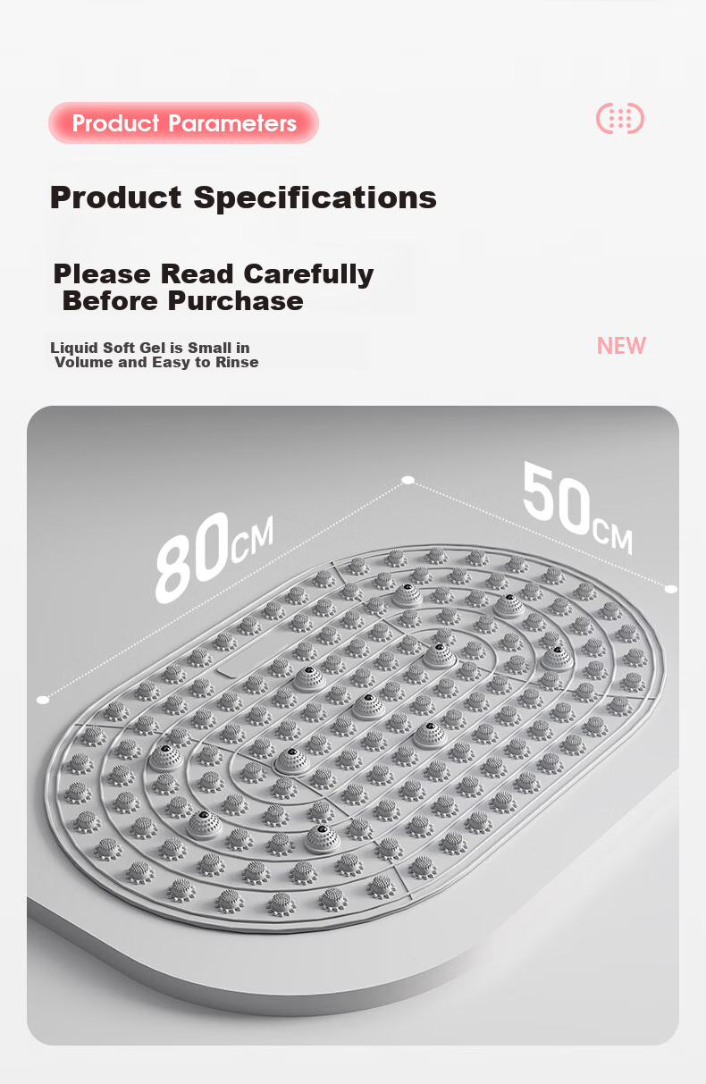 Guifeng Liquid Soft Gel Acupressure Foot Massage Mat Slow Running Sole Reflexology Pressure Plate Knight Gray 9