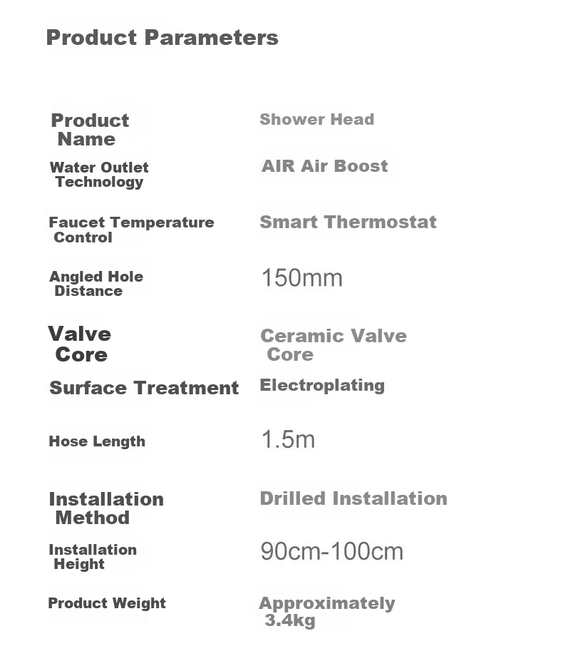 IVORPO [Germany] Smart Thermostatic Digital Display Self-Cleaning Shower Head Set Integrated Complete Shower System 20