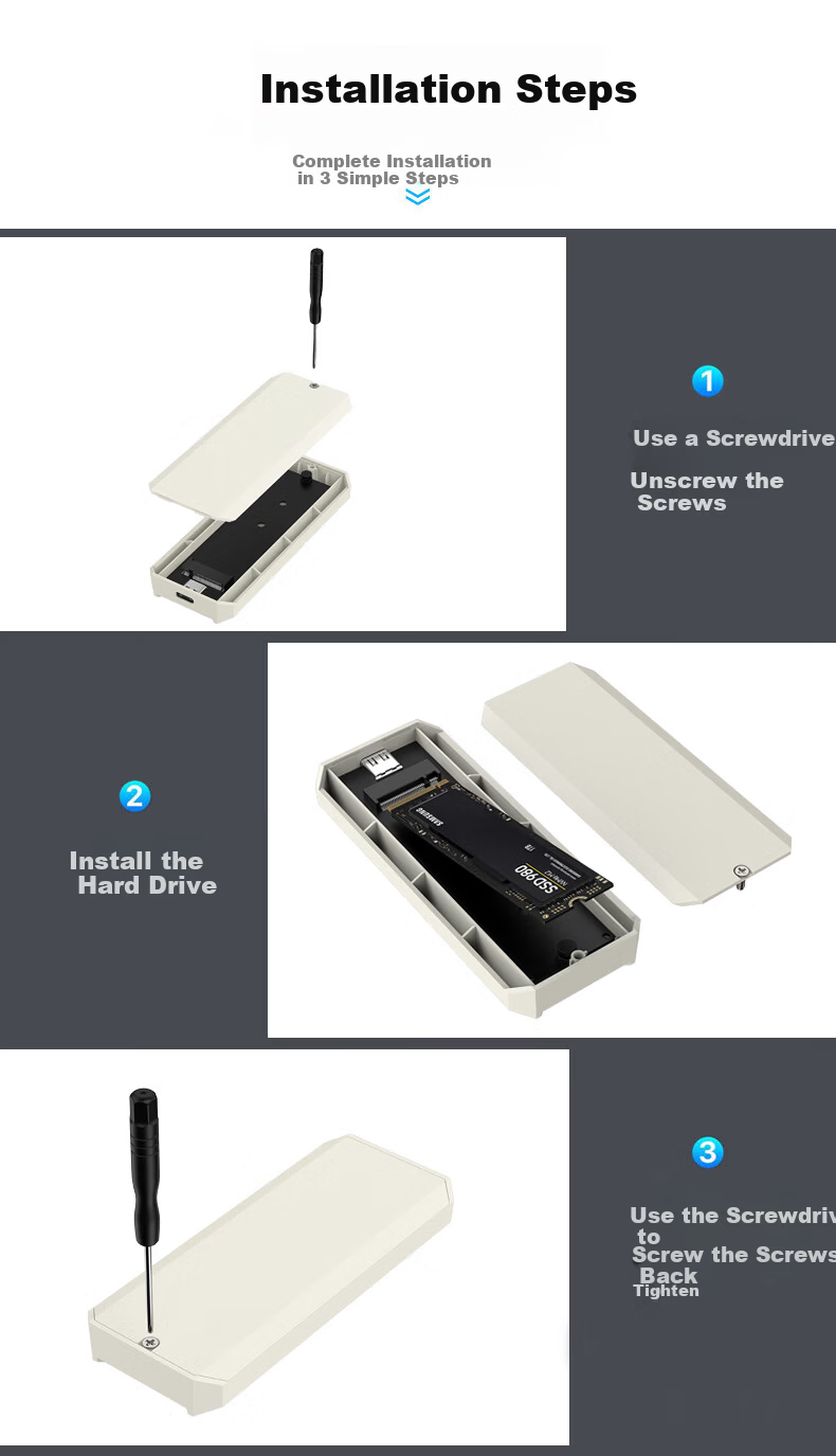LINSTORAGE M.2 NVMe SSD Enclosure Type-C 3.2 Portable Hard Drive Case Aluminum Alloy RGB Cooling External SSD Case for Laptop and Mobile Phone 9