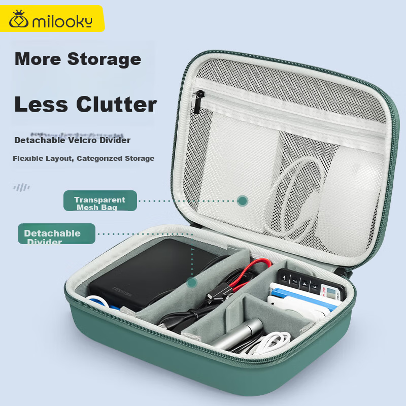 Milooky Digital Accessories Cosmetic Storage Bluetooth Earphone Carrying Case Portable Shockproof Hard Shell Travel Storage Box