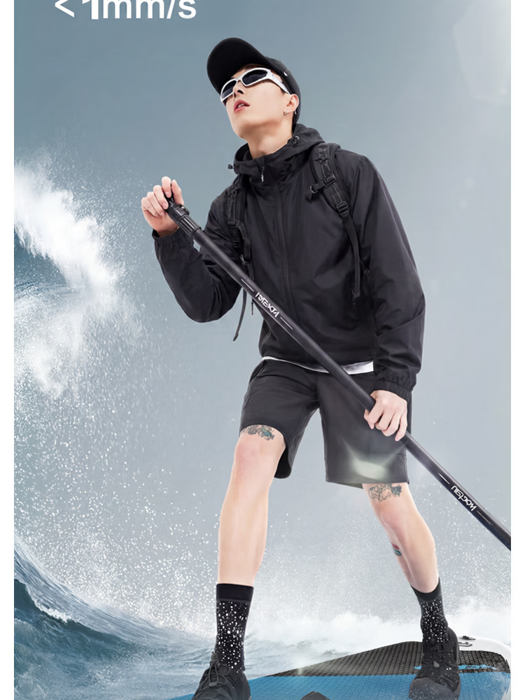 JD Jingzao Unisex Autumn Waterproof Softshell Jacket Outdoor Hard Shell Black M 9