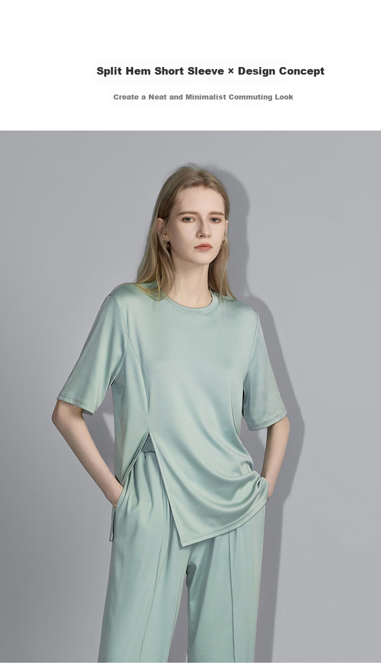 Demana Lazy Wear Set Spring Summer Round Neck T-Shirt and Casual Pants Two-Piece Set for Women Fashion 5