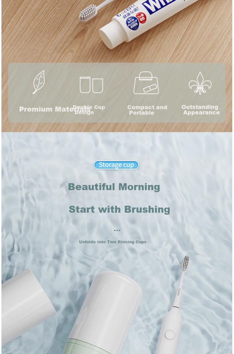 EasyTravel Portable Travel Toothbrush and Toothpaste Cup Gradient Blue 3