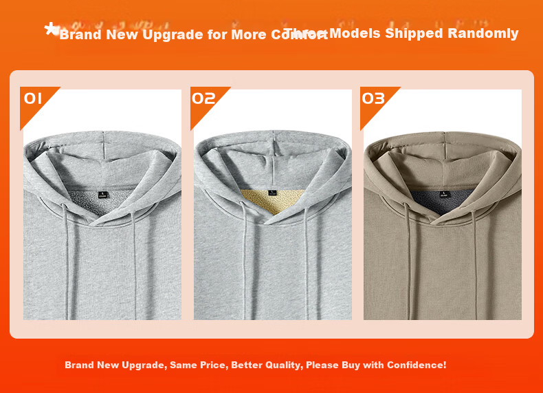 JEANSWEST LIFE Men's Autumn Winter Fleece-Lined Hooded Sweatshirt Loose Thick Warm Hoodie Men's Jacket 3