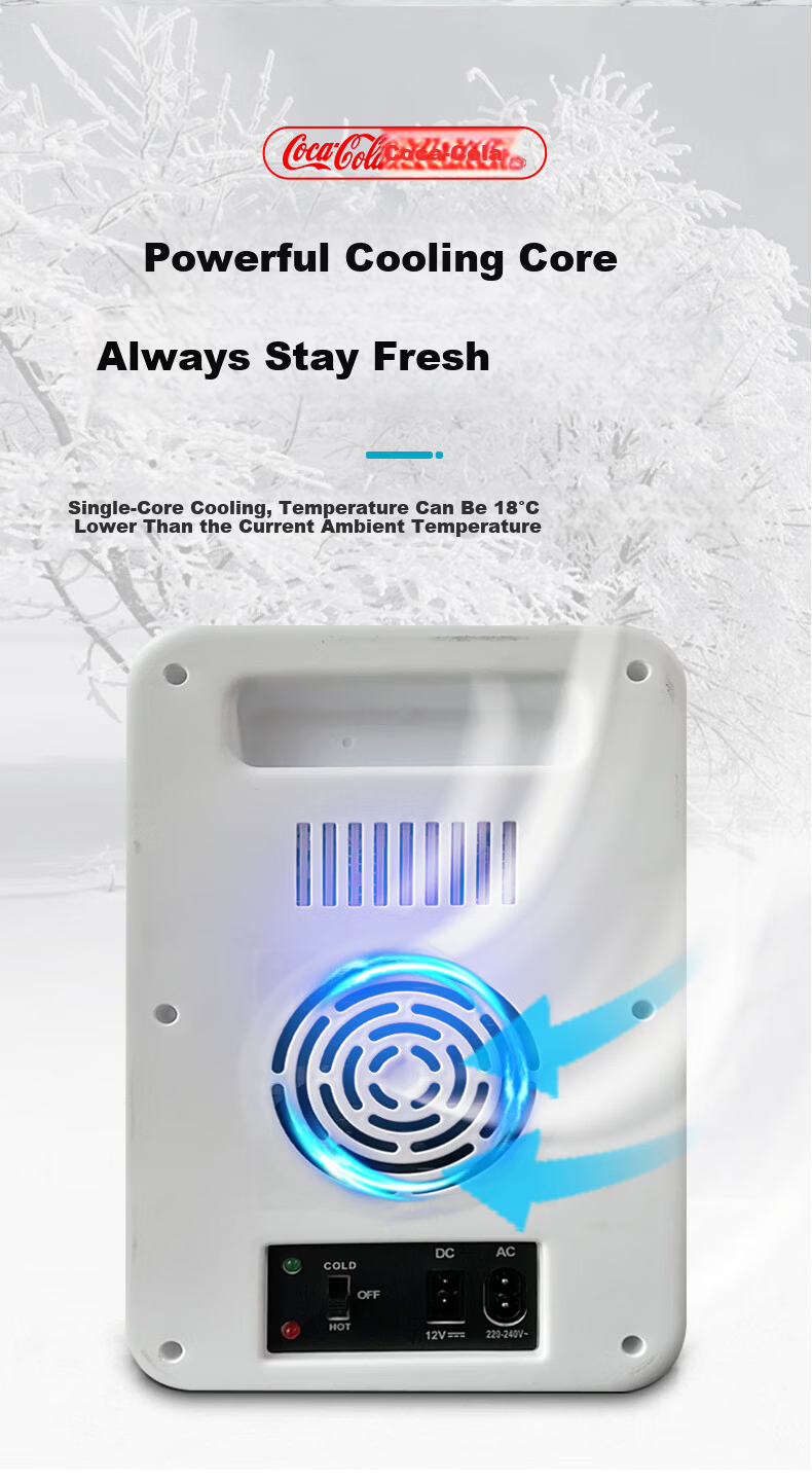 Coca-Cola Car Refrigerator, 20L Small Fridge, Digital Temperature Control, Breast Milk Storage, Mini Fridge for Dormitory And Office, Cooling And Heating Refrigerator 7