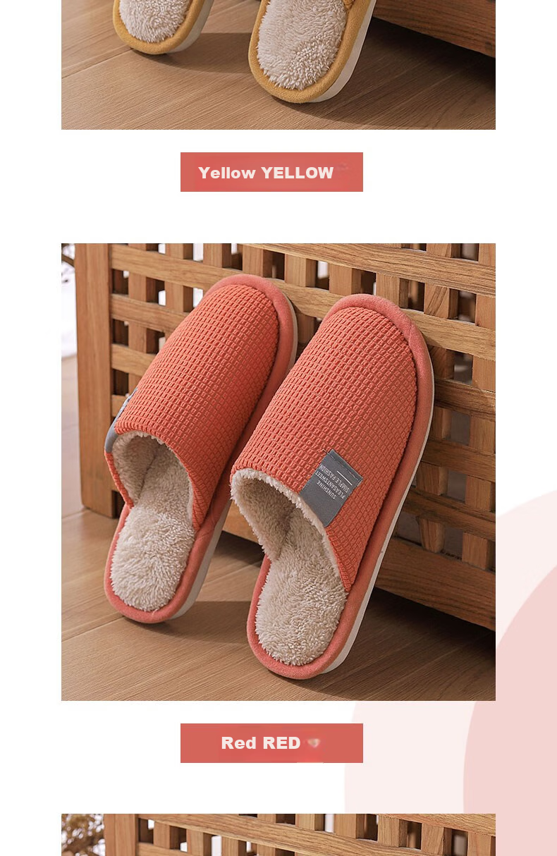Huamei Jianbu Japanese Style Soft Minimalist Couple Cotton Slippers Autumn Winter Indoor Warm Soft Sole Cotton Shoes Men HM001 Gray Size 40-41 8