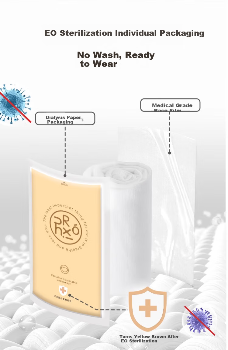 Ronghuxi Disposable Women's Underwear 5-Pack Individually Wrapped Daily Use EO Sterilized Travel Maternity Portable XL Size 8