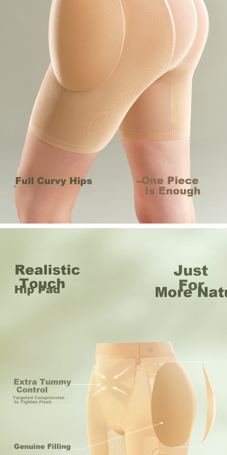 Suki Ryohin Mermaid Hip Enhancing Mid-Waist Butt Lifting Seamless Breathable Tummy Control Hip Shaping Pants Fake Hip Widening Shapewear No-Panty Needed 21