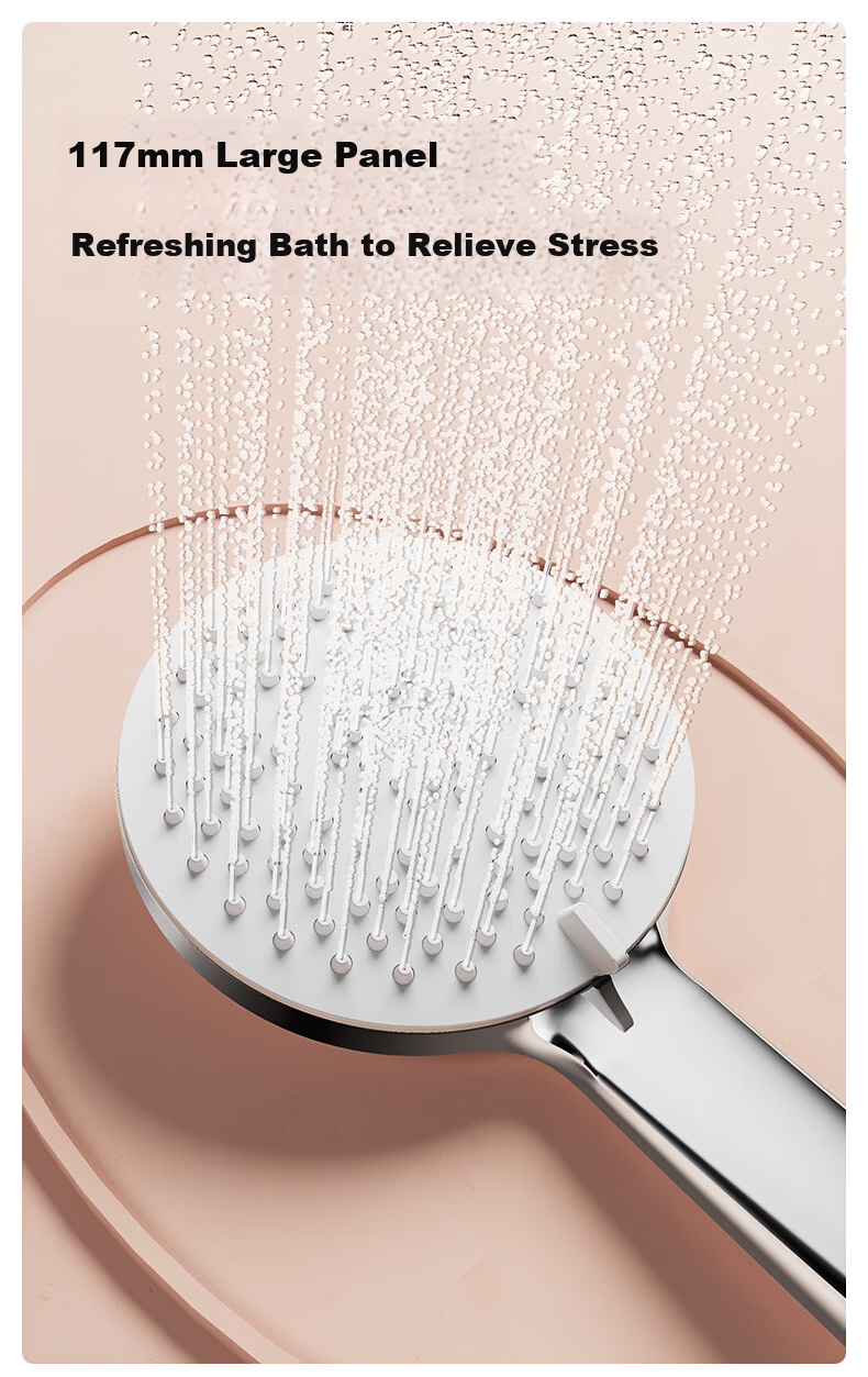 JOMOO Bright Silver Integrated Lifting Silicone Descaling Three-Function Split Shower Set Spray Gun Model 35324-592/1B-1 13