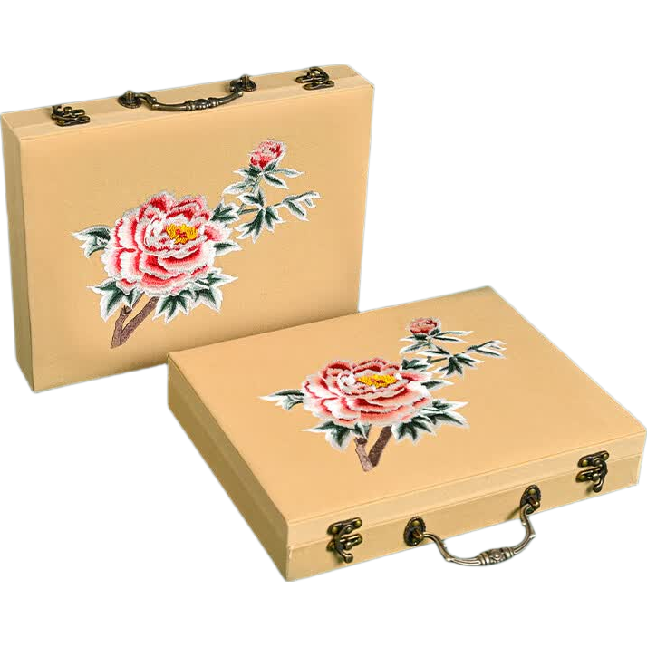 Hangsilu Suzhou Embroidery Silk Scarf for Women, High-Quality Mulberry Silk Embroidered Gift Box, Holiday Gift for Mom, Birthday Present for Elders