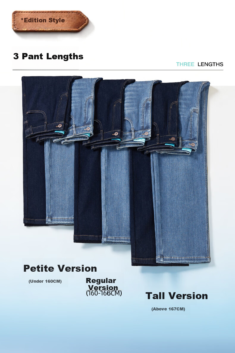 ESE-Y Women's Wide Straight Jeans 26 Spring New Colorfast Cotton Stretch Wide-Leg Pants Denim Blue 27 3