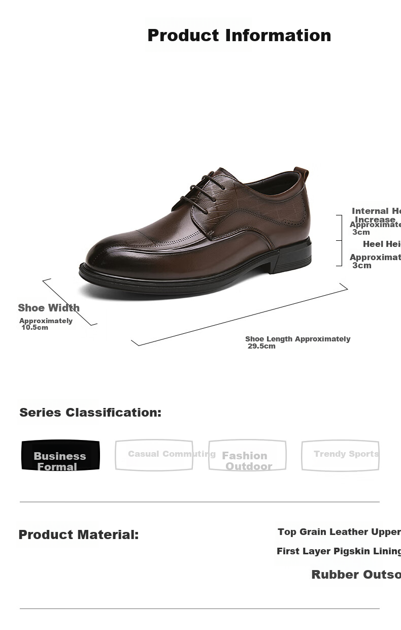 HLA Men's Classic Full-Grain Leather Formal Business Derby Shoes HAAPXM1FBA168 Black Size 43 6