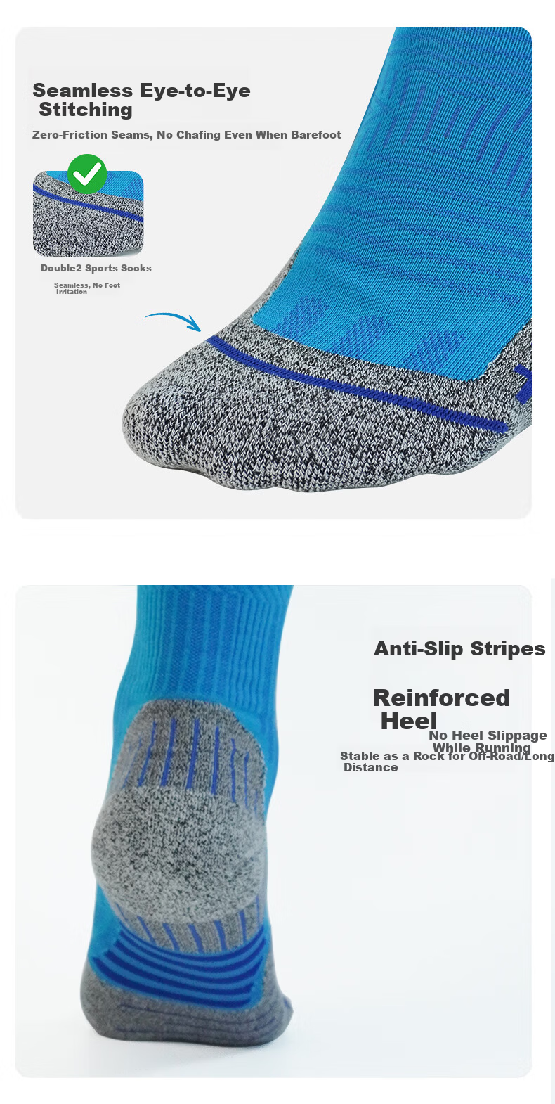 HNK Professional Marathon Trail Running Socks Double-Layer Graphene Antibacterial Blister-Resistant Modal Soft Outdoor Socks 13