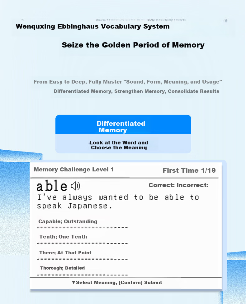 Wenquxing Electronic Dictionary CC515, E-Ink Screen Rechargeable English-Chinese Dictionary, Vocabulary Learning for Primary And Secondary School Students, College And High School Students, No Games, No Internet Connection Required, Lanwangwa 12
