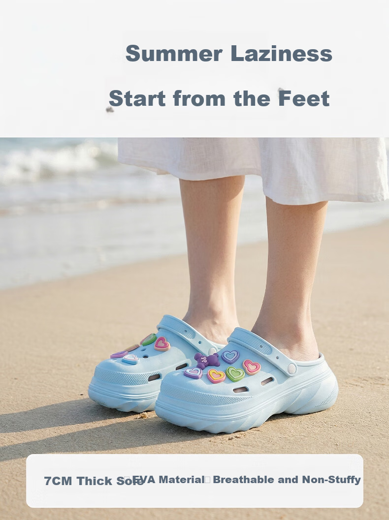 Seven Color Spinning Women's Summer Hollow Out Shoes Height Increasing Slimming Outdoor Non-Slip Nurse Surgical Room Slippers Blue Size 40-41 1