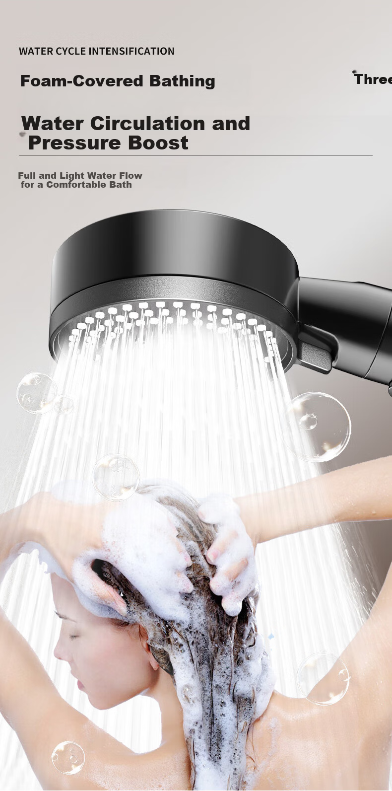 Jingmi Premium 15cm Large Panel High-Pressure Handheld Shower Head 4