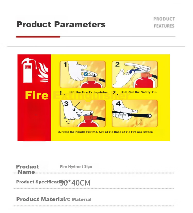 Yiju Changning Fire Extinguisher Usage PVC Fire Equipment Placement Safety Warning Sign 30x40cm 5-Pack 4