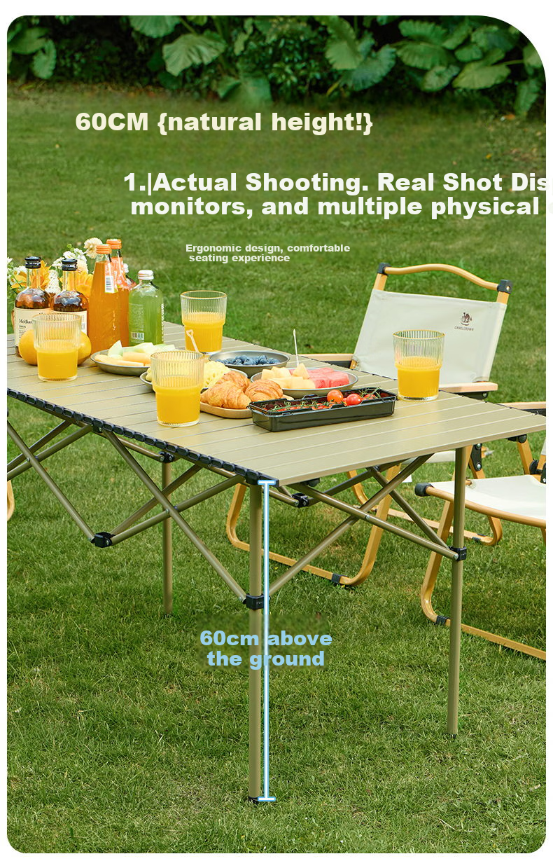 CAMEL Outdoor Folding Aluminum Alloy Camping Table Portable Picnic Roll-up Table 3667 8