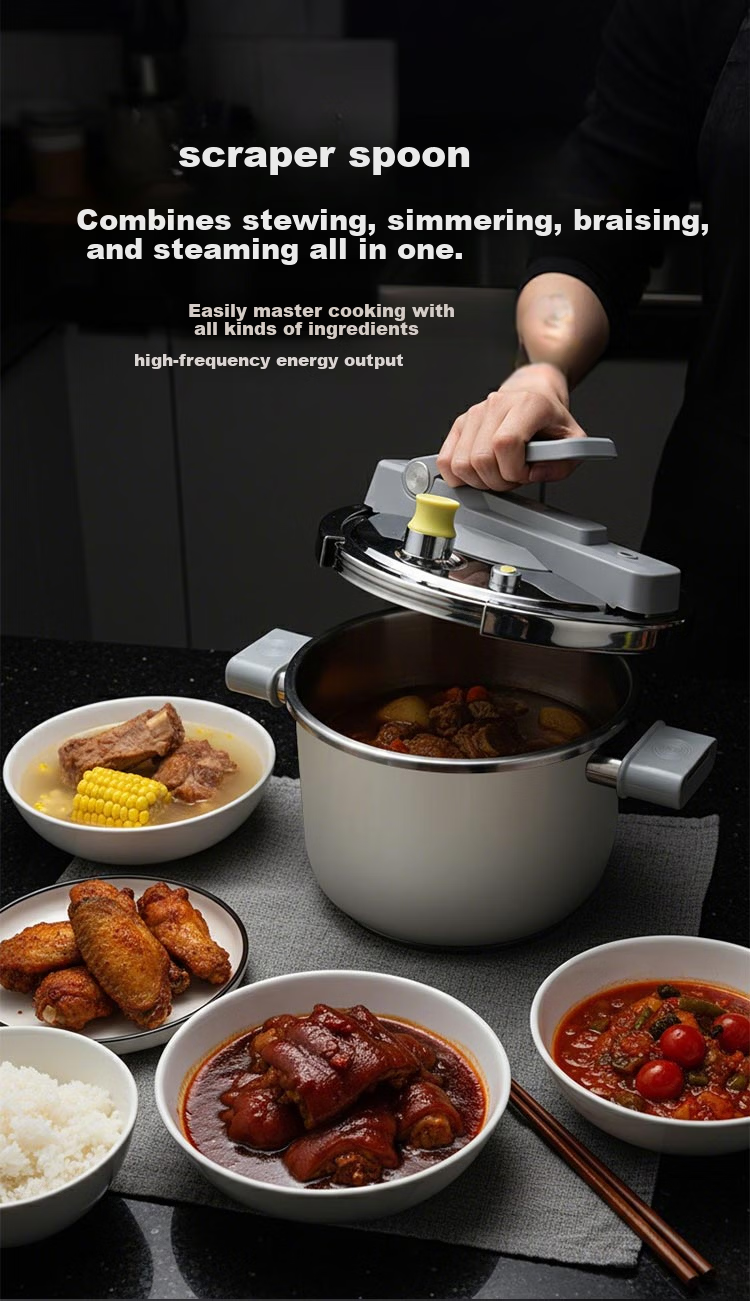 JD Jingzao High Pressure Cooker Pressure Pot Food Grade 316 Stainless Steel Multi-Safety Explosion-Proof 6L Large Capacity Stove Compatible 22cm 13