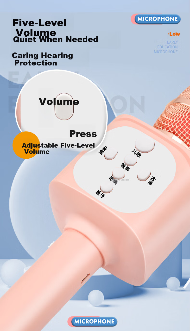 Mbery Smart AI Children's Microphone Speaker All-In Bluetooth Singing Toy for Boys And Girls Aged 3-6 Birthday Gift 6