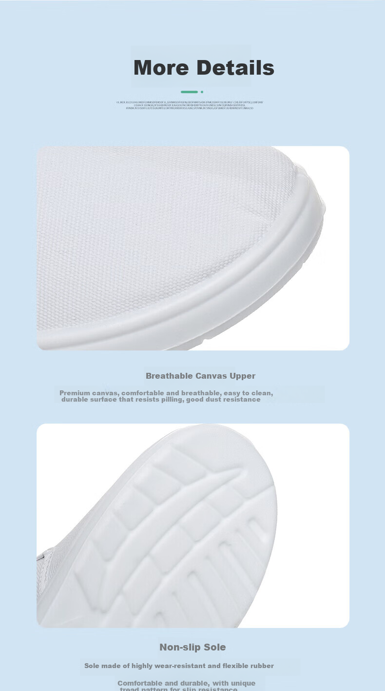 Andaton Anti-Static Dust-Free Work Shoes Canvas Cleanroom Soft Sole Thickened Mid-Top White PVC Shoes Size 42 11