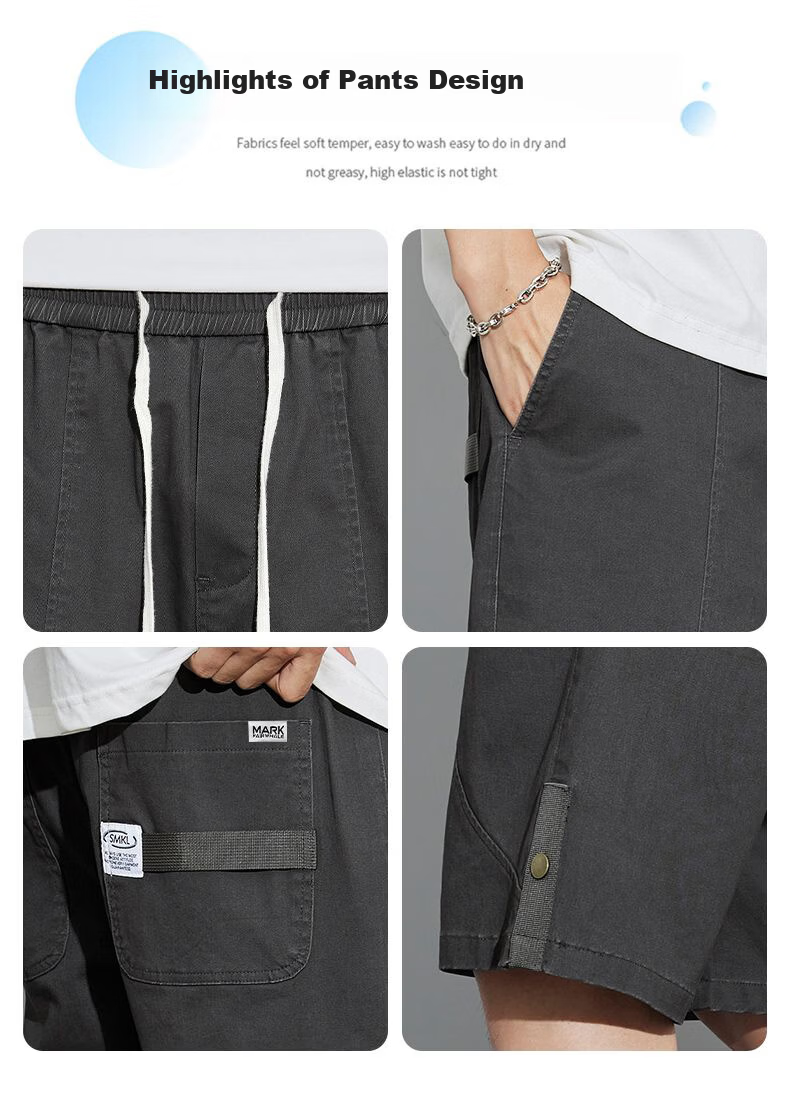 Mark Fairwhale Men's Summer Casual Lightweight Breathable Five-Point Shorts Versatile Outdoor Sports Pants Gray XL 5