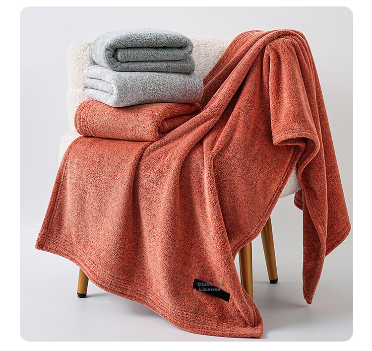Bamboo 100 10A Antibacterial Cloud Soft Thickened Large Bath Towel Absorbent Non-Shedding Bath Towel 70*140cm Light Gray 16