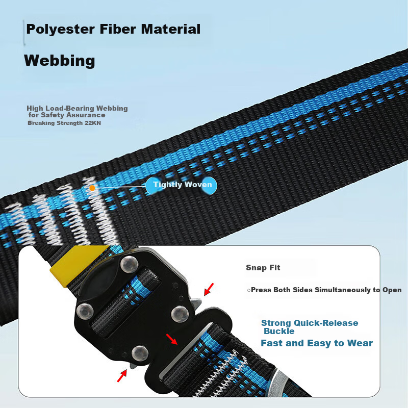 Jingte [Jingcang Express] 1.8m Five-Point Safety Harness (Double Large Hooks + Buffer Pack) Fall Protection Safety Rope High-Altitude Work Safety Belt