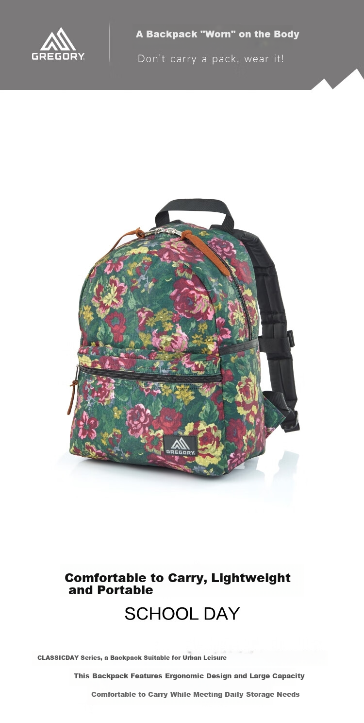GREGORY Lightweight Backpack Casual College Daypack Travel Bag Unisex 09J 1