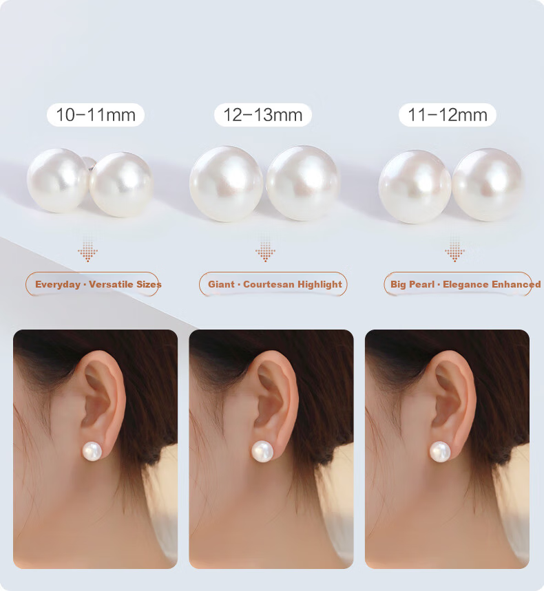 Daimi S925 Silver Minimalist Series, 6-7mm Seedless Freshwater Pearl Stud Earrings, Mother's Day Gift for Girlfriend Or Loved One 29