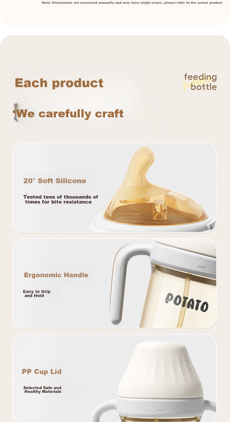 Potato Baby Direct Drinking Bottle PP Children's Straw Water Cup with Zero Gravity Ball Spout for 1 Year and Above 300ml Misty Blue 17