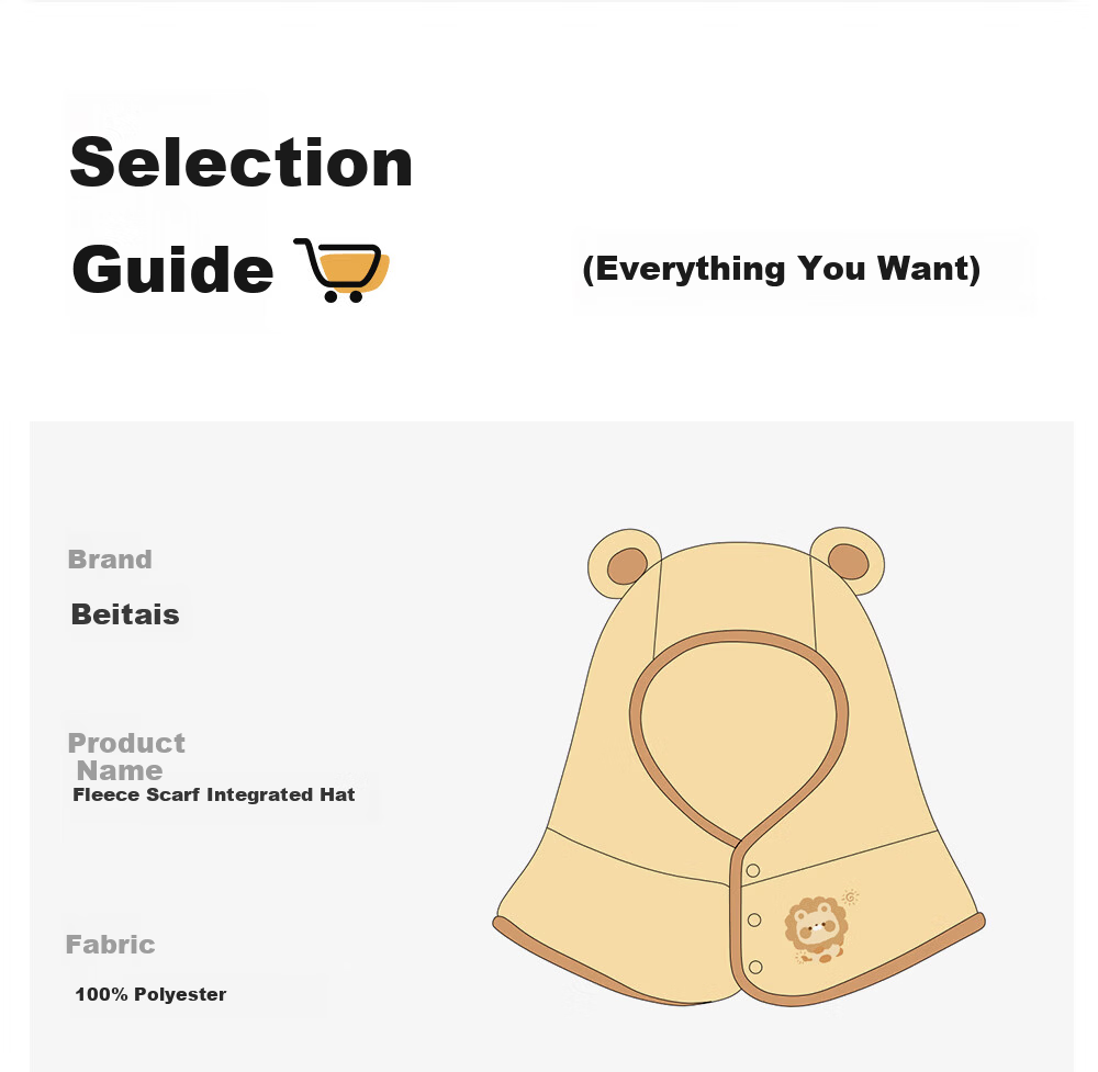 Beitais Baby Hat and Scarf Set Autumn Winter Ear Protection Warm Windproof Outdoor Cap for Kids 16